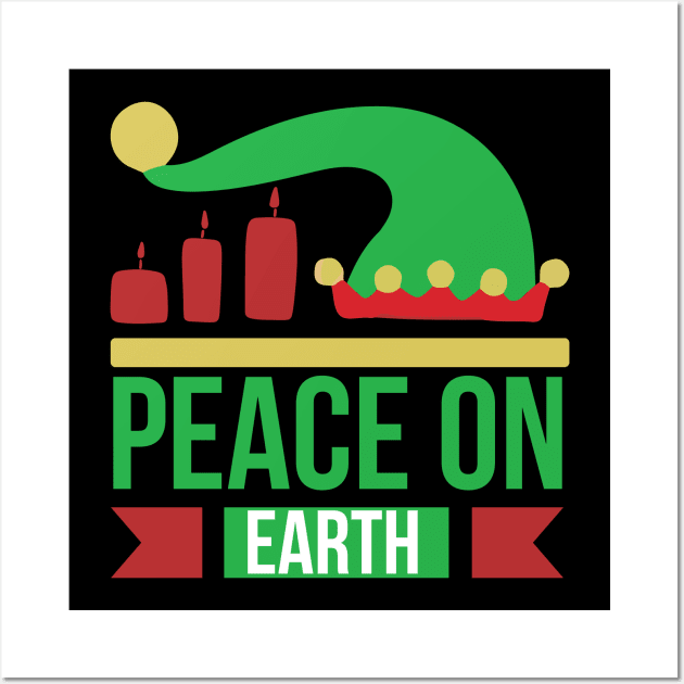 Peace On Earth T Shirt For Women Men Wall Art by Pretr=ty